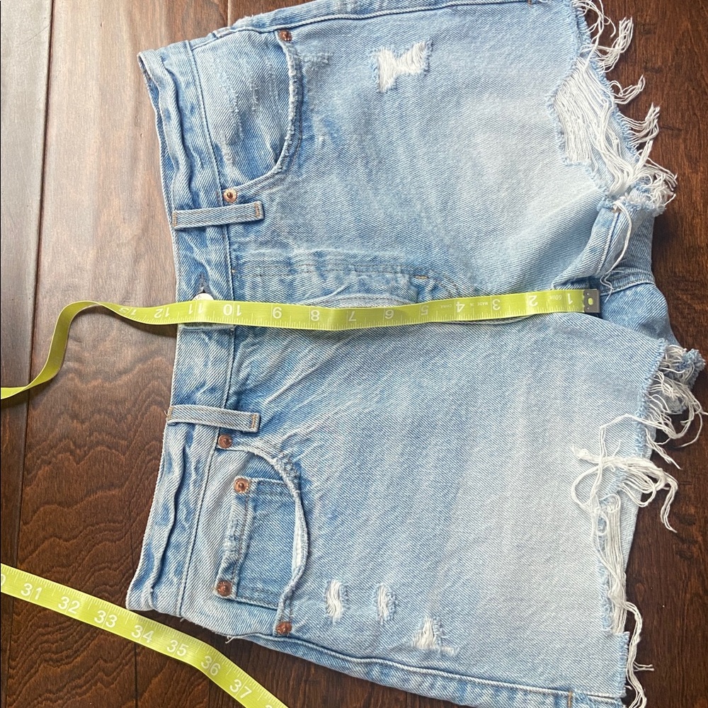 Anthropologie Pistola Shorts Womens 28 Blue Denim Cut Off High Waist - Picture 9 of 9